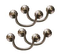 Songnim 4 Pieces Vintage Cabinet Pulls, Antique Brass Drawer Door Handles Decorative Furniture Pull Knobs for Cupboard Wardrobe Dresser(Bronze,80mm)