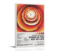 Songs In The Key Of LIfe by Stevie Wonder Album Posters Aesthetic Wall Art Decor Vintage Canvas Poster Decorative Painting for Living Room Bed Room 24x36inch(60x90cm) Frame-style