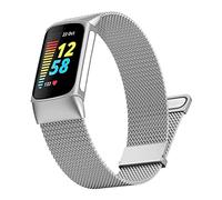 Songsier Metal Strap Compatible with Fitbit Charge 5 Strap, Adjustable Stainless Steel Metal Replacement Wristband for Fitbit Charge 5 Activity Tracker Women Men