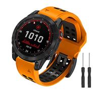 Songsier Strap Compatible with Fenix 7X, 26mm Soft Silicone Sport Replacement Strap Adjustable Watch Band with Quick Fit Strap Compatible with Fenix 6X Pro, 6X, 5X Plus, 5X