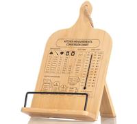 Songtaste Bamboo Cookbook Stand, Sturdy Cook Book Holder, Recipe Book Holder with Measurement Conversion Chart, Cookbook Stand for Kitchen Counters, Essential Accessories for Holding Cookbooks