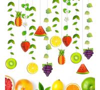SONGTIY 12PCS Fruit Banner, Summer 3D Fruit Decorations Garland, Twotti Frutti Hanging Backdrop Decora for Themed Birthday Baby Shower Party Supplies