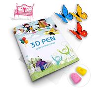 SONGTIY 3D Printing Drawing Book, Reusable Colorful 40 Patterns Thick Paper Template with a Clear Plate, Painting Graffiti Template for 3D Pen Kids DIY Gift