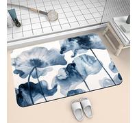 Songtt Super Absorbent Bath Mat Non Slip Quick Drying 140x200cm Washable Rug, Thin Soft Diatomite Carpet Bathmat, Floor Stone Bath Mats for Bathroom, Bathtub, Shower, Sink, Kitchen, Door Lotus 6-215