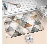 Songtt Super Absorbent Bath Mat Non Slip Quick Drying 50x80cm Washable Rug, Thin Soft Diatomite Carpet Bathmat, Floor Stone Bath Mats for Bathroom, Bathtub, Shower, Sink, Kitchen, Door Squares 6-551