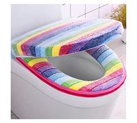 SONGVXR Plush Toilet Seat Mat with Lid Cover Warm Bathroom Mats 2PCS Close Stool Pad Cover Thicken Toilet Seat Cushion Set Home Decor Toilet seat