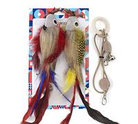 SONGWAY 2 Pcs Cat Toy Bird - Cat Feather Toys with Bell and Silvervine Sticks, Interactive Cat Toy, Cat Plush Toys for Indoor Cats Kitten