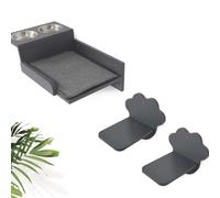 SONGWAY Cat Wall Shelves and Feeder - Cat Shelves and Perches with 2 Steps and 2 Stainless Steel Bowl, Dog Proof Cats Elevated Feeding Station, Cats Wall Furniture for Climbing Sleeping Eating