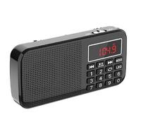 Songway Full Band AM/FM/SW DSP Radio Stereo Loudspeaker LCD Display Alarm Clock Sleep Timer Pocket Radio Digital Demodulation Best Reception with Telescopic Antenna (Black.)