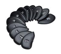 Songway Golf Club Iron Head Covers, 12pcs Golf Headcover set, Thick Synthetic Leather Golf Iron Head Covers Set Fit All Brands Titleist, Callaway, Ping (Litchi Stria)