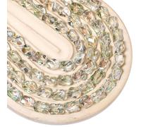 Songxi 60pcs AB Light Green Half Plated Twisted Shape Glass Beads for Jewelry Making, 11x7mm Handmade Crystal Beads for Bracelet Necklace Keychain, Loose Spacer Beads for Arts and Crafts, DIY