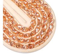 Songxi 60pcs AB Orange Half Plated Twisted Shape Glass Beads for Jewelry Making, 11x7mm Handmade Crystal Beads for Bracelet Necklace Keychain, Loose Spacer Beads for Arts and Crafts, DIY