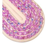 Songxi 60pcs AB Purple Half Plated Twisted Shape Glass Beads for Jewelry Making, 11x7mm Handmade Crystal Beads for Bracelet Necklace Keychain, Loose Spacer Beads for Arts and Crafts, DIY