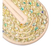 Songxi 60pcs AB Yellow Half Plated Twisted Shape Glass Beads for Jewelry Making, 11x7mm Handmade Crystal Beads for Bracelet Necklace Keychain, Loose Spacer Beads for Arts and Crafts, DIY