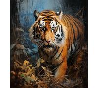SonGxu Oil Painting Paint by Number Kits On Canvas Jungle Animal Tiger Paintworks Paint by Numbers Kits On Canvas Festival Decoration Gift,40x50cm
