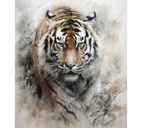 SonGxu Paint by Numbers for Adults - Tiger Animal Canvas Oil Painting Kit for Beginner 40 x 50 cm Paint by Number Kits with Paintbrushes for Home Decoration Without Frame