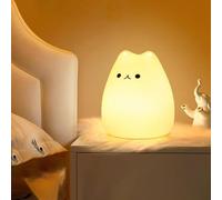 SONGXUE Cat Night Light Kids Nightlight,Squishy Cute Lamp Dimmable Childrens Night Light Baby with Timer & 7 Colors,Rechargeable Night Lamp Bedroom Smart LED Bedside Lamps Toddler Night Light Newborn