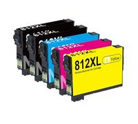 SONGYAWEIEU 812XL with Upgrade chip Ink Cartridge for 812 T812 XL Ink to use Workforce Pro WF-7820 WF-7840 WF-7310 EC-C7000 Printer(5PK-2BK3C)