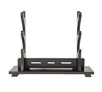 Songying Sword Stand Katana Stand Wood Sword Katana Wall Mount Holder, Gladiator Sword Wall Display Crusader Sword Stand Knife Stand Katana Stand Weapon Holder,Black (3-Layer)