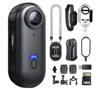 SONGYUKA 128G 4K Body Camera,Wearable Body Cam with Magnetic & 360° Clip,120-Min Battery for Recording,Pov Camera Easy to Use for Cycling,Pet Walking (4K-Pro-128G)