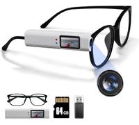 SONGYUKA 2.7K Ultra-Light Head Mounted Sports Camera - 21g Glasses-Compatible Action Cam with Hands-Free POV & Lossless Audio for Travelers/Business (WHITE64)