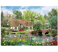 SongYww DIY 5D Diamond Painting Kits for Adults and Kids Spring Cottage Lakes Diamond Art Kits Full Drill Crystal Embroidery Painting Arts Crafts for Home Wall Decoration Gifts Round Drill 25x30cm