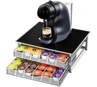 Sonhomay 2-Tier Coffee Pod Holder 72 Capacity Iron Capsule Storage Rack