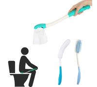 Sonhomay Foldable Toilet Aids Set of 3 Extended Comfort Kit Long Handle Butt Wiper Shower Brush Hair Brush Butt Wiper Tissue Grip Self Wipe Assist Holder for Limited Mobility Elderly Disabled People