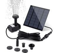 Sonhomay Solar Fountain, 1. 4W Solar Water Pump Kit, Solar Powered Water Fountain Pump with 5 Nozzles, High Efficient Solar Bird Bath Fountain for Bird Bath Garden Pond Pool Garden, Fish Tank Outdoor