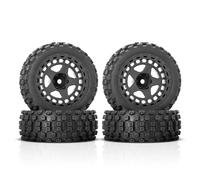 SONHWNGE RC Car Part 4pcs 69mm Rubber Tire With Platic Wheel Rim Tyre for Arr-ma 1/18 for Typhon GROM 2S RC Car Upgrade Parts(Schwarz)