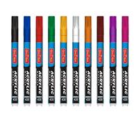 Soni OfficeMate Fine Tip Acrylic Paint Marker | For Canvas, Paper, Coasters, Glass, Wood & More | Non-Toxic, Water-Based Ink | Ideal for Detailed Drawing, Painting & Creative DIY | 3.05 mm Fine Tip |