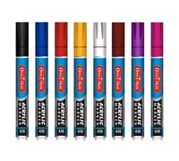 Soni OfficeMate Regular Acrylic Paint Marker | For Canvas, Paper, Coasters, Glass, Wood & More | Non-Toxic, Water-Based Ink | Ideal for Crafts, School Projects & Custom Art | 4.5 mm Bullet Tip | Pack