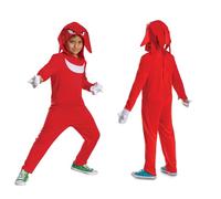 Sonic 3 Knuckles Costume for Kids, by Disguise, Features Red Hooded Jumpsuit with Character Details, Comfortable Fit with Detailed Design, Ages 7-8