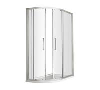 Sonic 8mm Toughened Safety Glass Offset Shower Quadrant & Bar Handle, Chrome - 1000 x 800mm - Balterley