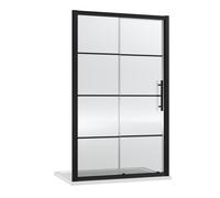 Sonic 8mm Toughened Safety Glass Single Sliding Shower Door, Black, 1200mm - Balterley