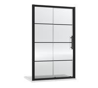8mm Toughened Safety Glass Single Sliding Shower Door Black 1400mm Balterley Black One Size