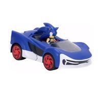 Sonic and Speed Star Lightning Rev-It Racer Toy Vehicle, Officially Licensed by Jakks Pacific, Rev Up And Watch Him Go! Moving Wheels, Customisable Car Options, Includes 2.5" Action Figure