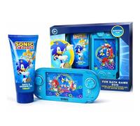 Sonic Bath Set - 100ml Bath & Shower Gel with Handheld Water Ring Game - Fun Bath Time Gift for Boys & Girls 3+