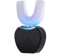 Sonic Brush V5 Toothbrush 360° Ultrasonic Automatic Teeth Cleaning Device, U-Shaped Wireless Electric Toothbrush for Adults Kids, Food Grade Silicone Head with Whitening & Gum Care Modes(Black)