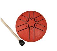Sonic Charm for Outdoors, 3-Inch Garden Rain Drum, 6 Tunes of Mini Steel Tongue Wonder(Red)