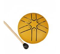 Sonic Charm for Outdoors, 3-Inch Garden Rain Drum, 6 Tunes of Mini Steel Tongue Wonder(Yellow)