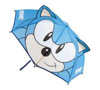 Sonic Children's Manual Umbrella - One Size Dark Blue Umbrella with 3D Applications and Manual Opening, 100% Polyester, Official License, Ideal for Rain and School