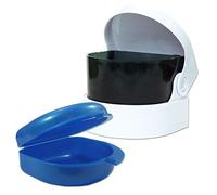 Sonic Cleaner and Retainer Case ~ Storage Case and Container for Soaking Ortho Retainers, Sports Dental Appliances, Dentures & More (Blue Case)