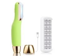 Sonic Dermaplane Razor for Women Face, Dermaplaning Tool for Face, Sonic Edge Technology, Facial Hair Removal for Women, Peach Fuzz with 8 Replaceable Blades(Green)