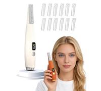 Sonic Dermaplane Razor, Rechargeable Facial Hair Remover & Exfoliation Tool, 2000RPM Electric Face Shaver for Women, Portable Metal Dermaplaning Device for Peach Fuzz Removal (White)
