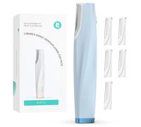 Sonic Dermaplaning Tool for Face - Rechargeable Dermaplane Razor with 6 Refill Dermablades, Facial Hair & Peach Fuzz Remover for Women (Blue)