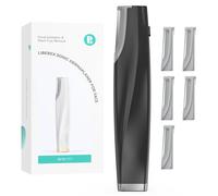 Sonic Dermaplaning Tool for Face - Rechargeable Dermaplane Razor with 6 Refill Dermablades, Facial Hair & Peach Fuzz Remover for Women (Black)