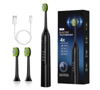 Sonic Electric Toothbrush,42000vpm with 2 Brush Heads,5 Mode Selection,1200mAh, Lasts 120 Days,30s Alert,2 Minute Smart Timer,Travel Toothbrush Case,Black/White (Black)