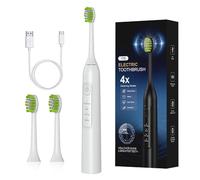 Sonic Electric Toothbrush,42000vpm with 2 Brush Heads,5 Mode Selection,1200mAh, Lasts 120 Days,30s Alert,2 Minute Smart Timer,Travel Toothbrush Case,Black/White (White)