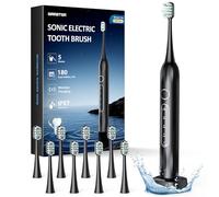 Sonic Electric Toothbrush 8 Replaceable Wave-Shaped Soft Brush Heads Last 2Y,Electric Tooth Brushes Adults 5 Modes Deep Clean & Rechargeable,30S Reminder,Teeth Whitening with IPX7 Waterproof
